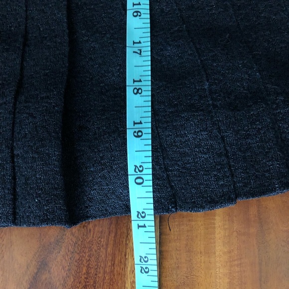 Cristian Dior boutique skirt leather tweed material mix pleated bottom knee long - Picture 10 of 11